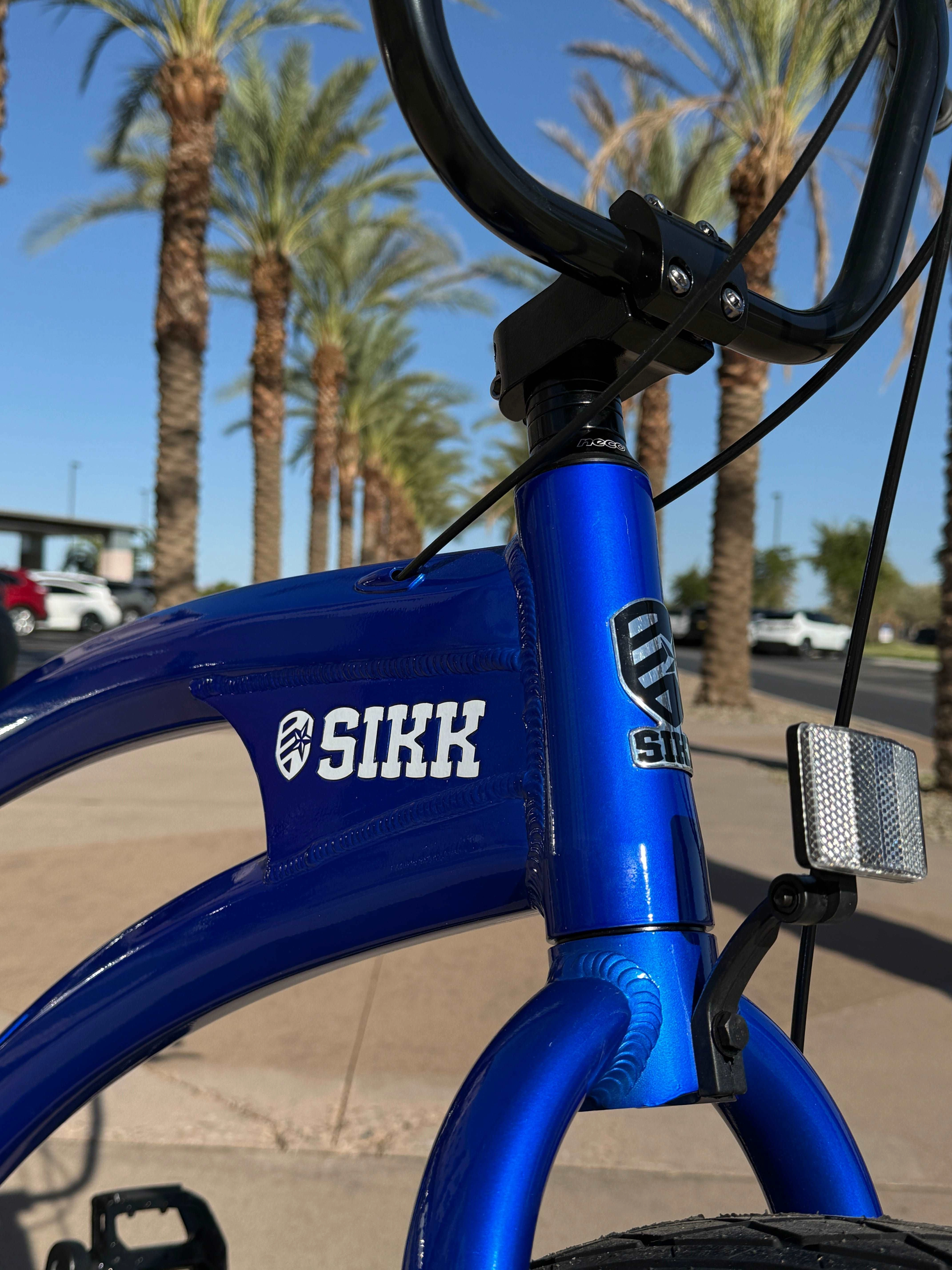 **¡Azul cósmico! SIKK SS, bici fat, 7 velocidades, crucero, marco de aluminio, diseño UFO, nueva ola, ¡a rodar!**